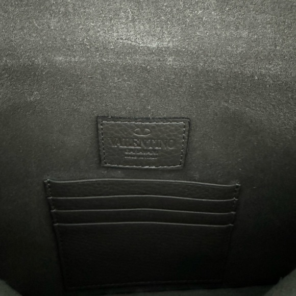 Grey Valentino Rockstud Calfskin Pouch - Picture 5 of 12